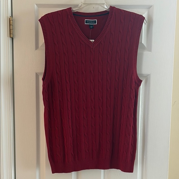 Club Room Men's Red Sweater Vest - Picture 1 of 8